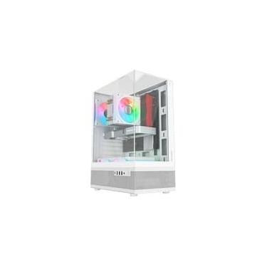 Imagem de Gabinete Liketec Gamer Kingdom, Sky Tower, ATX, Lateral, Frontal e Teto em Vidro Temperado, Snow - LC-AT-KINGDOM-2096