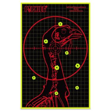 Imagem de PTPHJEG Alvos de Peru com Splatter Fluorescente - Adesivo de Alvo de Espingarda Altamente Visível para Prática, 9,5 × 14,5 cm (10 peças)