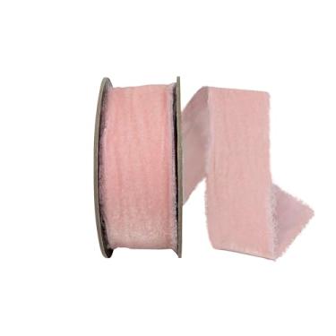 Imagem de Reliant Ribbon Fita de veludo com borda desgastada Dutchess, rosa claro