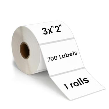 Imagem de ESSENTIAL Etiquetas térmicas diretas de código de barras de 7,6 x 5 cm, etiqueta de envio, compatível com impressoras de etiquetas Arkscan e Zebra, 700 por rolo (1 rolo)