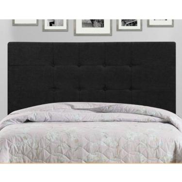 Imagem de Cabeceira Estofada Casal 144 Cm Barcelona Suede Preto - Jbe