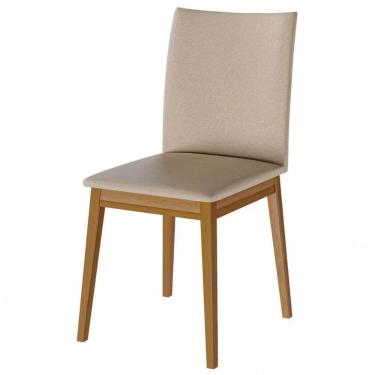 Imagem de Cadeira Topázio Com Encosto E Assento Estofado Dobuê Marrom E Bege