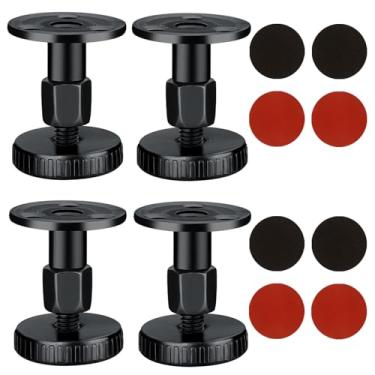 Imagem de ZukoCert 4 peças de tampas de cabeceira ajustáveis, ferramentas de estrutura de cama antivibração, rolhas de cama e cabeceira para parede, redução de ruído, fácil instalação, almofadas e parafusos