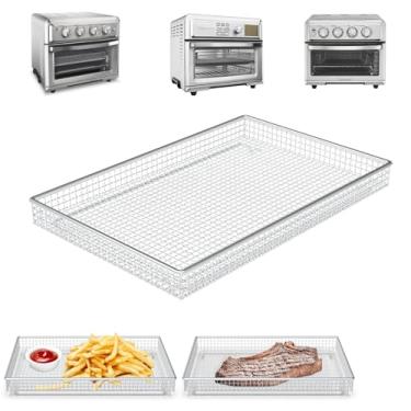 Imagem de Peças de reposição de cesta de fritadeira a ar de aço inoxidável para forno de convecção Cuisinart TOA-065, TOA-060, TOA-70, cesta de cozimento compatível com Cuisinart e a maioria dos acessórios de