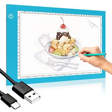 Imagem de XIAOSTAR Mesa De Desenho Com Caixa Luz, Prancheta Cabo Carregamento Tipo C E Brilho Ajustável Para Artistas, Animação, Esboços, Visualização Raio-X (A4-P-Azul-Novo)