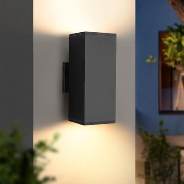 Imagem de Double century Luminária Externa Para Montagem Em Parede, Luminárias Externas Áreas Externas, Luzes De Varanda, Arandela À Prova D'Água, Ônibus Pretas Casa, Pátio, Garagem, Porta Entrada, Entrada