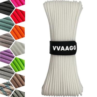 Imagem de VVAAGG Corda De Paraquedas 1000 Lb, 15 M, 12 Fios, Para Artesanato, Projetos "Faça Você Mesmo", Pulseiras Sobrevivência, Escalada, Camping, Barraca, Varal, Caminhadas Ao Ar Livre, Pesca (Branco, M)