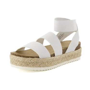 Imagem de Sand lia anabela feminina Mandy Cork Espadrille da CUSHIONAIRE, Branco, 9.5 Wide