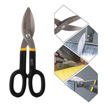 Imagem de Tesoura de Funileiro Aço Cabo Emborrachado Alicate Corte Preciso Chapa