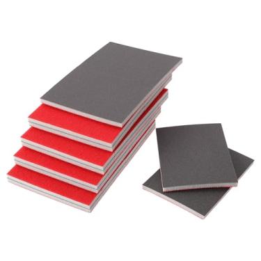 Imagem de TUCKBOLD 20 peças de esponja de lixa fina P600 de 9 x 7 cm, laváveis para paredes de gesso de metal, madeira, pintura automotiva, plástico, faça você mesmo, 0,5 polegada