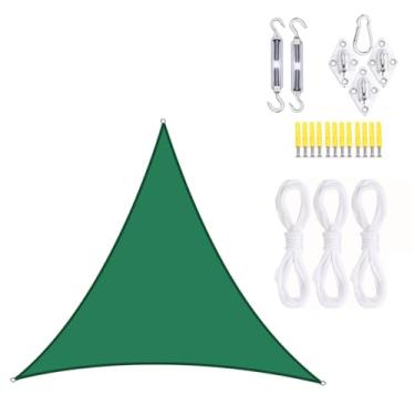 Imagem de TBATM Vela de Sombra do Sol,3x3x3m Triângulo Jardim Sombra do Sol,Uv Bloqueador Sombra Vela com Kit de Hardware,Vela de Sombra do Jardim Impermeável Respirável,Vela de Sombra do Sol,Dark green