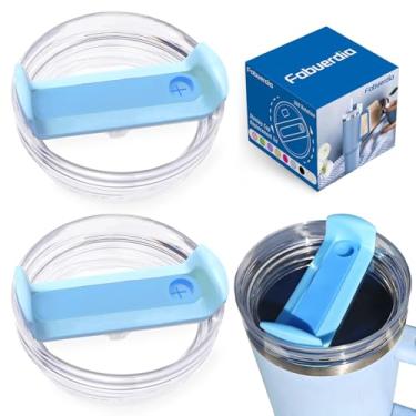 Imagem de Fabuerdia Tampa de copo de 1,134 g adequada para copo Stanley, pacote com 2 tampas de substituição transparentes adequadas para copos Stanley, capas de copo à prova de derramamento para acessórios