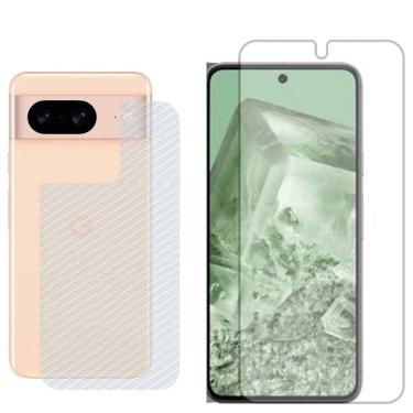 Imagem de Película Hidrogel + Adesivo Fibra De Carbono Para Google Pixel 8 - Transparente