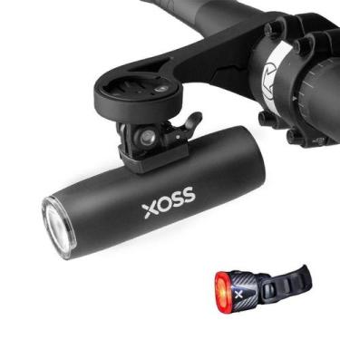 Imagem de Kit Farol Sinalização Xoss 800 Lumens Bike Recarregável