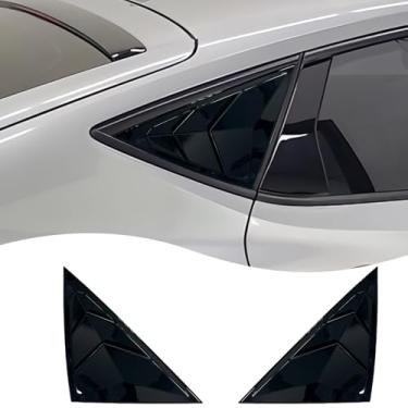 Imagem de MUXEE Grade de janela, para Acura Integra 2023 2024 2025, capas decorativas de janela esportiva com impressão ABS, acessórios de acabamento externo - preto brilhante