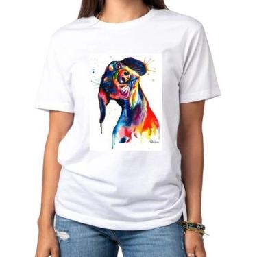 Imagem de Tshirt Dachshund - Salsicha 1 aquarela - cão - cachorro - Camiseta Bra