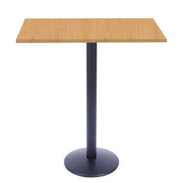 Imagem de Mesa Bistrô Zeta Ferro Preto 111,50 Cm Alt Base Disco Tampo Mdp Quadrado 70 Cm Larg X 2,50 Cm Samba