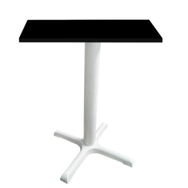 Imagem de Mesa ômega Ferro Branco 74 Cm (alt) Base Em X Tampo Mdp Quadrado Preto 70 Cm (larg) X 2,50 Cm (alt)