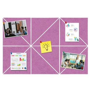 Imagem de HULAVO Placa de cortiça de feltro triangular, autoadesiva, quadro de avisos de feltro faça você mesmo, com 35 pinos para escritório, escola, casa, decoração de parede, adesivos, demonstração de fotos