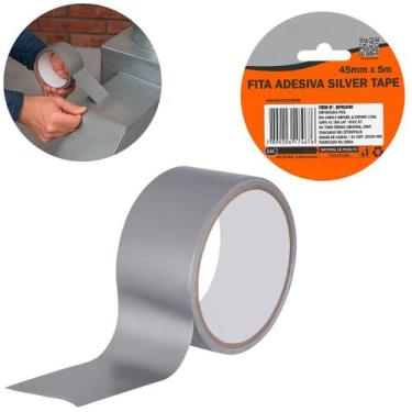 Imagem de Fita Silver Tape Adesiva Multiuso 45mm X 5m Cinza - Best