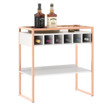 Imagem de Adega Com Prateleira Suzy Branco Cobre