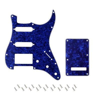 Imagem de Banworks 4Ply Strat HSS Pickguard 11 furos SSH Pickguard Placa de risco com placa traseira Conjunto de capa Tremolo Tremolo de 6 furos para EUA/Mexicano Estilo Moderno Padrão Stratocaster ST JT/HB-09
