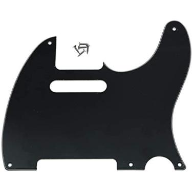 Imagem de Dopro Placa de raspar para guitarra Tele vintage de 5 furos para telecaster EUA / Mexicano FD Telecaster preta 3 camadas