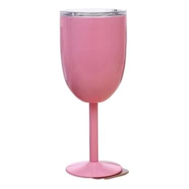 Imagem de Taça Copo Térmico Vinho Em Aço Inoxidável Com Tampa 500ml - Sem marca,