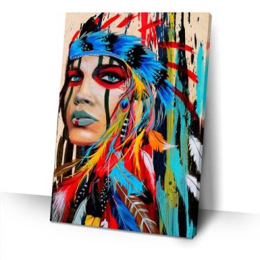 Imagem de Quadro Grande Índia Americana para Sala Nicho Quarto Casal  - IQ Quadr