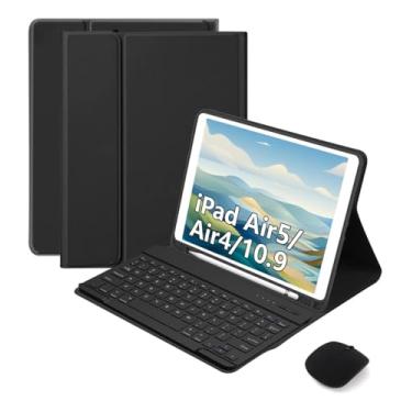 Imagem de Capa Para iPad Air 4ª Air 5ª Geração (a2316) + Smart Keyboard+Mouse (Preto)