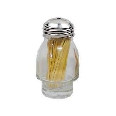 Imagem de Kit C/ 6 Paliteiros + 6 Saleiros Vidro Tampa Inox Galheteiro - Couraça