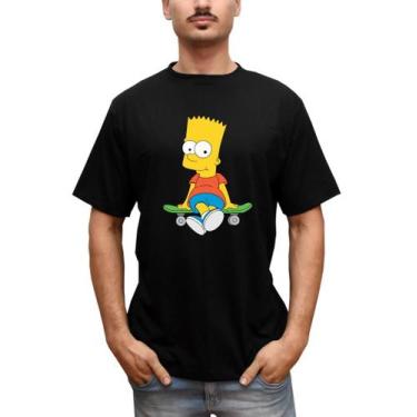 Imagem de Camiseta Masculina Bart Simpsons Skate - Bella Store, Preto, G, Homem