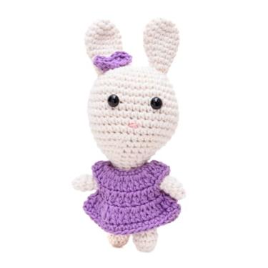 Imagem de Coelha de vestido lilás em amigurumi