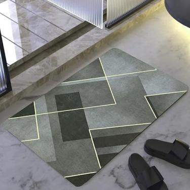 Imagem de Tapete De Banheiro Quadrado Absorve Água Antiderrapante Secagem Rápida 38x58cm (CINZA)
