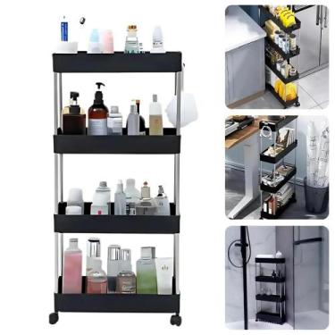 Imagem de Prateleira Carrinho Auxiliar Organizador Cozinha Banheiro Multiuso 4 a