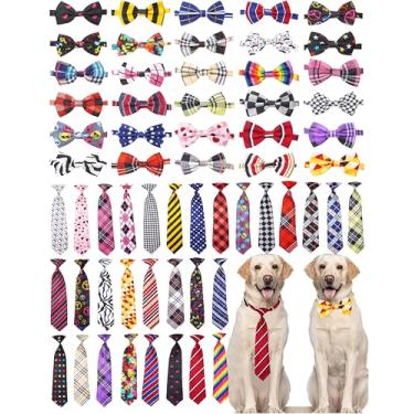 Imagem de PET SHOW Pacote com 60 gravatas borboleta e gravatas de pescoço para cães grandes e médios, laços de aniversário, festas de casamento, férias, acessórios para cuidados com animais de estimação