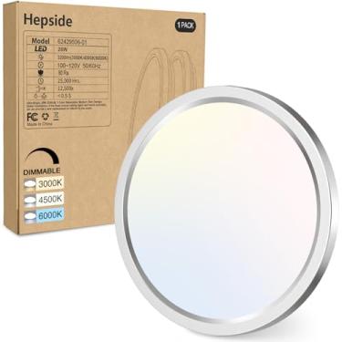 Imagem de hepside 1 Pacote De Luminária Teto Led Embutida, Níquel Escovado, 12 Polegadas, 28 W, Regulável 3000 K-4500 K-6000 K, Lâmpada Selecionável 3 Cores, 3200 Lm, Perfil Baixo Para Cozinha, Quarto E Corre
