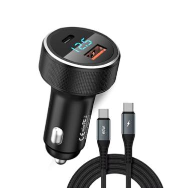 Imagem de Carregador Veicular Turbo 60W Para Automóveis com Duas Entradas Carregador de Carro Sup...