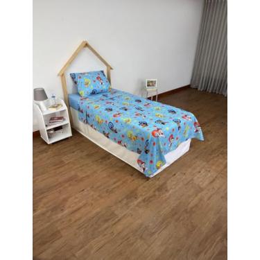 Imagem de Jogo de Cama Microfibra Solteiro Estampado Patrulha Canina Menino 1,40 m x 2,20