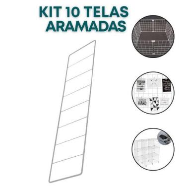 Imagem de 10 Tela Aramada 10x40cm Organização Escritório Recados Anotações Paine