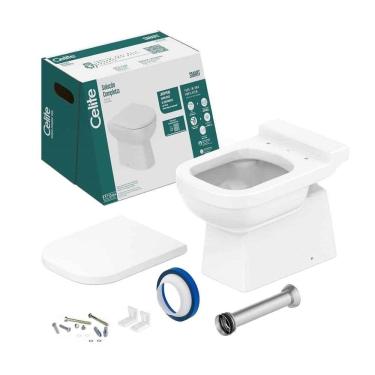 Imagem de Kit Vaso Sanitário Celite Convencional Elite + Acessórios de Fixação BCO