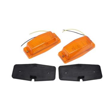 Imagem de Mqetly 2 peças de lâmpadas de marcação lateral A2V01075429, marcador de poste com queimador duplo, à prova de intempéries para caminhões, picapes, carros e, Laranja