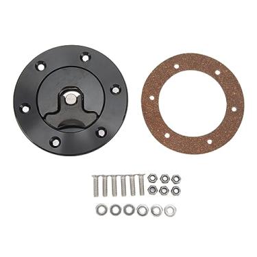 Imagem de Fuel Cell Surge Tank Cap, Billet Alumínio 39mm ID Flush Montagem 6 Parafusos Tipo Aberto Preto Universal para o Carro, Feito de Excelente Material Com Desempenho de Alta