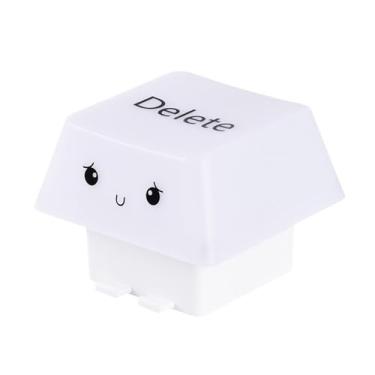 Imagem de WeiLaiKeQi Luz noturna com teclado, luminária decorativa com teclado, suporte para celular, abajur de cabeceira, luz ambiente de mesa para quarto e sala de estar, Branco