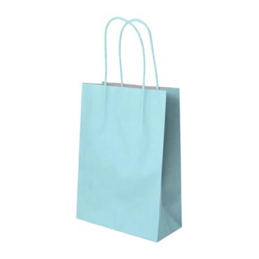 Imagem de Kit com 70 Unidades de Sacola Azul Bebê (17,5x8,5x21,5cm) | Papel Premium
