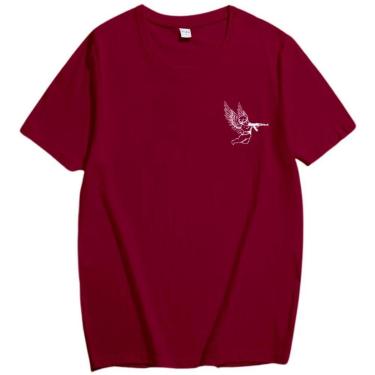Imagem de Camiseta Streetwear Masculina Anjo Com AK47 Unissex Em Algodão-Masculino