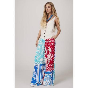 Imagem de Calça Saruel Azul E Vermelho Coleção Pira Omomba''e Yacamim Q10-Feminino