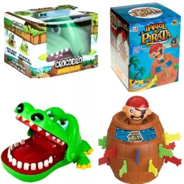 Imagem de Brinquedo Pula Pirata + Crocodilo Morde Dedo Jacaré Dentista