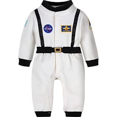 Imagem de COSLAND Macacão infantil de astronauta para meninos e bebês, Branco, 6-12 Meses