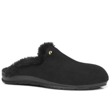 Imagem de Pantufa Feminina Pegada Pelo Interno Suede 266005, 36, Preto